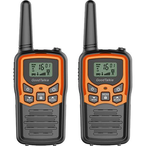 Talkie-walkie longue portée - Randonnée, camping, usage domestique - Pack de 2 (orange) - Communication fiable et portable pour toutes activités