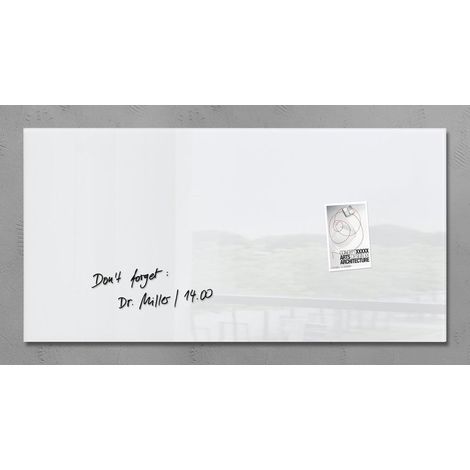 Sigel SI-GL146 tableau magnétique en verre Artverum 910x460x15mm Blanc (1/5)