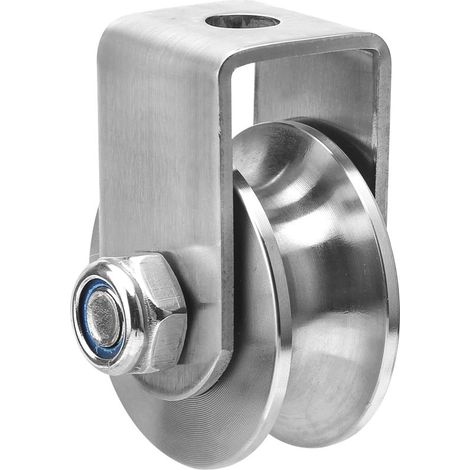 Polea con 2 rodamientos de bolas, polea tipo U, acero inoxidable para fitness, rueda de cuerda de acero para cable, capacidad de carga 200 kg (1/5)