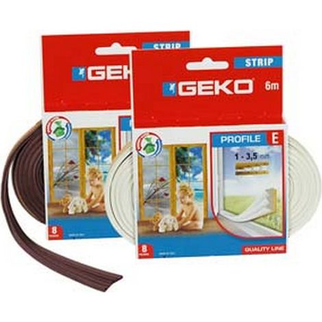 10PZ PARAFREDDO IN GOMMA PROFILO "E" mm.9h. rotolo da mt.6 colore bianco per porte e finestre in gomma pregiata EPDM estrusa autoadesiva, protegge dal freddo, dalle correnti daria e dallumidit",GEKO F
