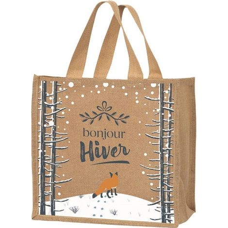 Jutebeutel Bonjour Winter 37 x 23 x 36 cm - Ohne Marke