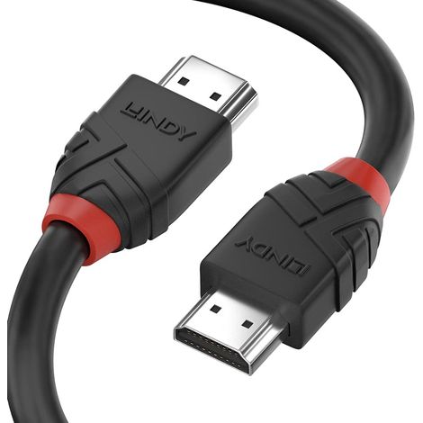 Câble HDMI 2.0 Black Line High Speed 2 Mètre avec Ethernet, Design Slimline, 4k@60Hz HDMI 2.0 18G 3D 1080p HDCP 2.2 120Hz 144Hz HDR ARC CEC ATC Ecran TV OLED, PC, Xbox, Blu-Ray, Barre de Son (1/4)