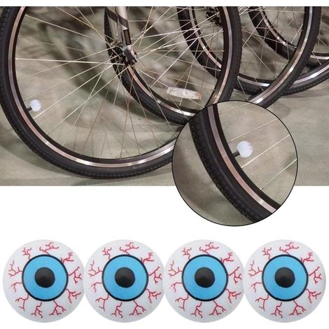 Lot de 4 Embouts de Valve Pneu Oeil Halloween, Cache Tige Valve Universel pour Auto, Vélo, Moto, Étui Personnalisé (1/5)