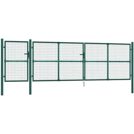 Cancello da Giardino in Rete Verde 500x125 cm in Acciaio Zincato vidaXL