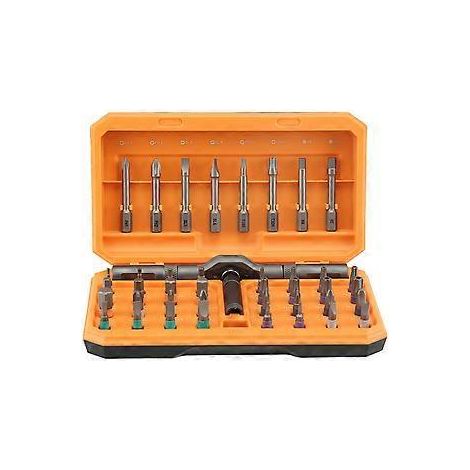 42-in-1 Magnetschraubendreher-Set, Mini-Reparaturwerkzeugset in Industriequalität mit Aufbewahrungsbox für Elektronikreparaturen (Orange)