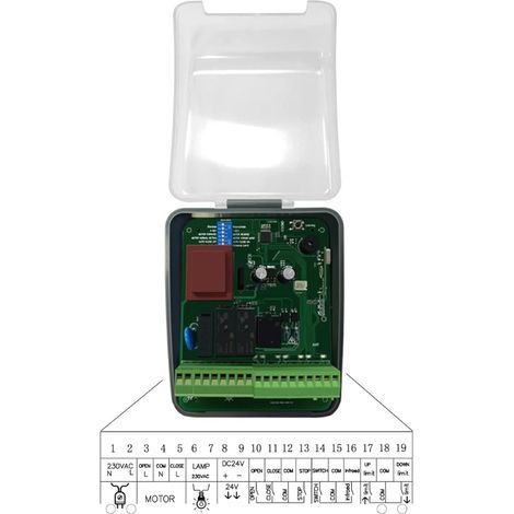 Boîtier universel pour volet roulant, garage, vanne, moteur roulant, volet roulant tubulaire avec récepteur radio 433 MHz et 2 télécommandes (1/2)