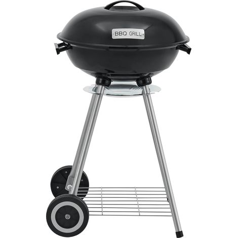 Carrello barbecue rotondo 80 x 49 x 47 cm nero 030009214