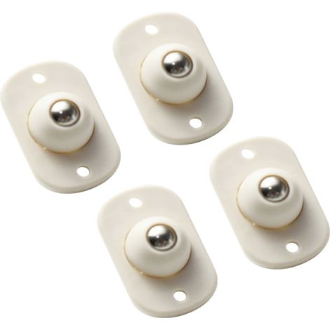 Lot de 4 roulettes universelles auto-adhésives pivotantes à 360° pour poubelle, boîte de rangement, étagère. (1/5)
