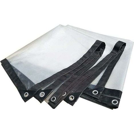 Lona transparente con ojales (3 x 6 m): lona grande para exteriores, resistente al sol, al agua y a la intemperie, ideal para muebles de jardín y piscinas. (1/4)