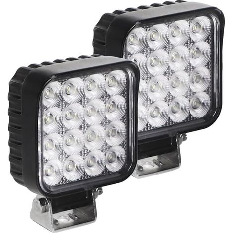 2 luces de trabajo LED (compatibles con 12V-50V) para barcos y otros vehículos, color negro. (1/5)