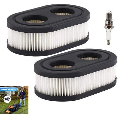 pièces - Cartouche de filtre à air - 593260 Filtre à air - Convient à la plupart des modèles de moteurs - Filtre à air pour tondeuses à gazon - Convient aux tondeuses à pousser - Cartouche de filtre à (1/5)