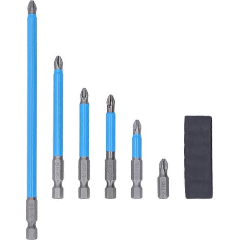 6-teiliges Set magnetischer Schraubendreherbits S2, rutschfest, für Handbohrmaschinen, pneumatische Akkuschrauber B
