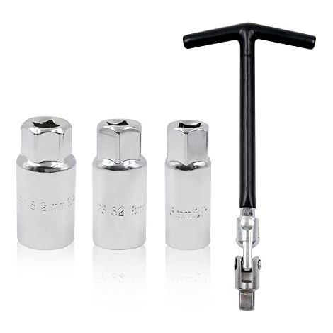 Spark Plug Extractor, Spark Plug Wrench 3 Sockets 16 mm 18 mm 21 mm Universal T-Handle Socket Wrench Spark Plug Removal Tool for Car Motorcycle (1/5)