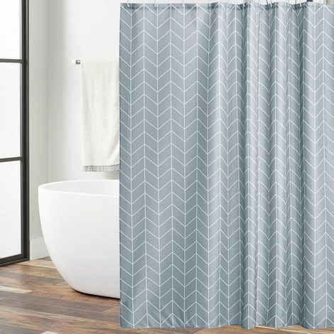 (Gris) Rideau Douche Anti Moisissure, Rideau de Douche 180x200, PEVA Rideaus Baignoire Séchage Rapide, Shower Curtain avec Crochets, Vrideau Baignoire, Antibactérien Imperméable Lavable en Machine. (1/5)