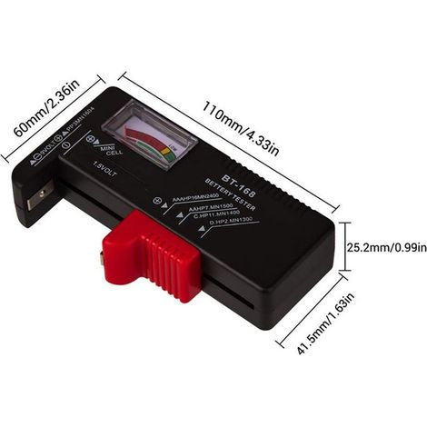 Testeurs de Piles Contrleur de Testeur de Tension de Batterie pour Pile Bouton AA/AAA/C/D / 9V / 1.5V Ecran LCD Universel(3)