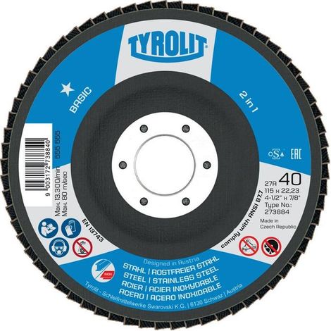 Disque à Lamelles Tyrolit Za60q Zirconium, Grain 60, ø125mm - Tyrolit (1/4)