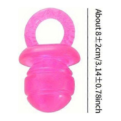 Juguete masticable para perros con forma de chupete, juguete transparente con sonido para la dentición de cachorros, para perros pequeños y medianos, verde y rojo rosado. (1/5)