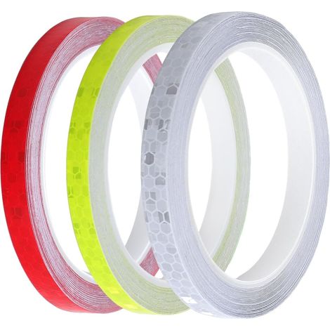Bande Reflechissante Autocollante 3 Rouleaux 8 m, Bande Reflechissante Etanche, Autocollant Reflechissant pour Vélo, Casque, Voiture, Poussette (1/5)