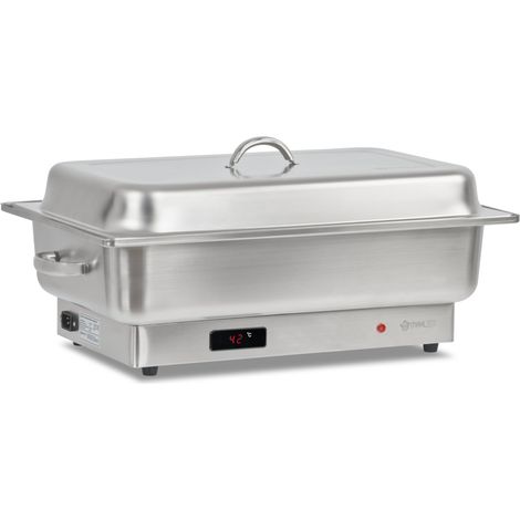 Scaldavivande elettrico Mahlzeit in acciaio inox per contenitori GN 1/1, 8 litri, fino a 80°C con display