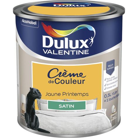 [PROMO] Peinture Crème De Couleur Satin Jaune Printemps 0,5 L - Dulux Valentine