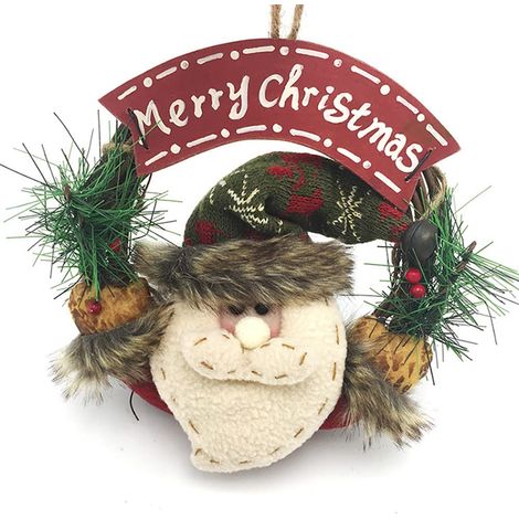 Christmas Wreath Decoration Door Wreath, Santa Claus Door Wreath, Front Door Christmas Wreath, Christmas Party Accessories Decoration 23 ​​​​ 23 ​​4cm (1/5)