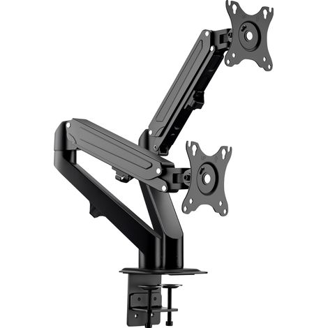 Wiltec Soporte de monitor doble con resorte de gas monitores de 17-27" soporte de escritorio VESA