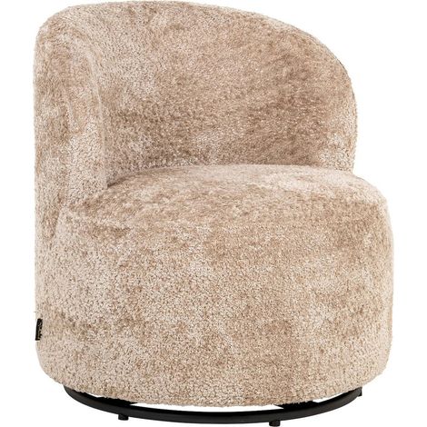 Fauteuil lounge enfant doux effet mouton pivotant naturel - beige effet mouton naturel (1/5)