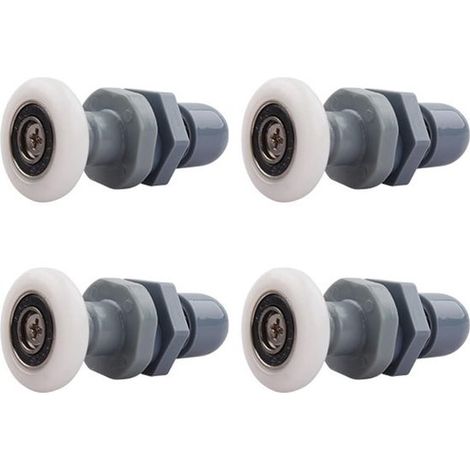 4 roulements à billes, pour portes de douche coulissantes en verre 19 mm, compatibles avec vitrages 4-6 mm, salle de bain (1/3)