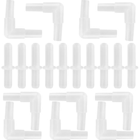 Raccord de valve d'aération pour aquarium, tube intérieur en plastique (10 coudes à angle droit et 10 passages droits) (1/5)