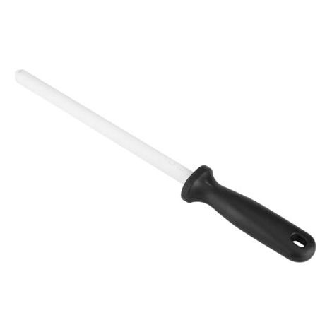 Tige d'affûtage en céramique Aiguiseur Ovalaire de Couteaux Pierre à Aiguiser Fusil Professionnel Affûteur avec Support Anti-dérapant (1/5)