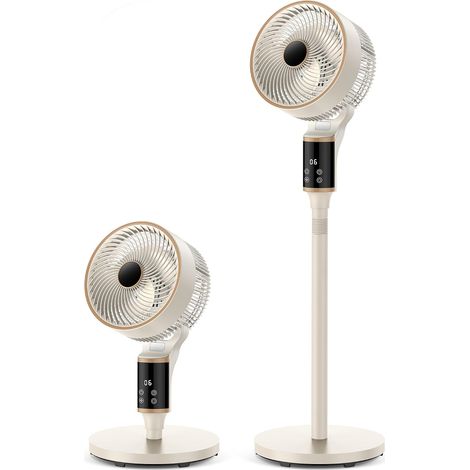 Ventilateur sur Pied Tactile, 12 Vitesses Ventilateur Silencieux Puissant avec Télécommande, Turbo Silence 3D Auto-Oscillation et Moteur Ultra-Silencieux 7 m/s, 12H Minuterie pour Chambre (1/5)