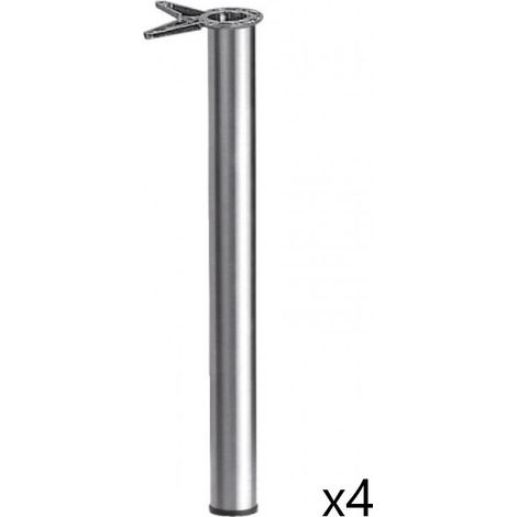 Lot de 4 Pieds de Table Inox CAMAR 705mm Ø60mm - 61570IX04RN
