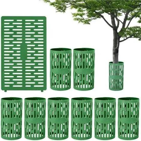 Protection pour tronc d'arbre - Protection de l'écorce - Respirante - Verte - 34 cm x 20 cm - Lot de 10 (1/3)