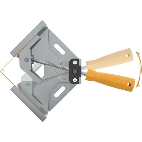 Satz mit 4 90°-Klemmhalterungen aus Aluminiumlegierung mit Gelenkarm und Einzelgriff. Ideal für Holzbearbeitung, Maschinenbau, Tischlerei und Rahmen.