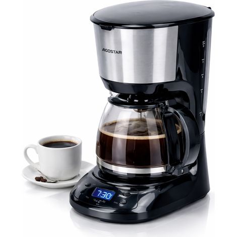 Aigostar Macchina Caffe Americano 750W Timer Programmabile 1.25L 10-12 Tazze