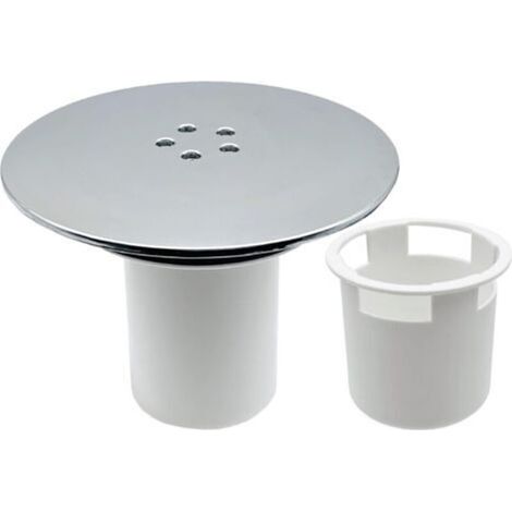 Ahlsen – Couvercle bonde de douche 90 mm – Couvercle chromé avec tasse blanche – Débit rapide pour écoulement optimal – Installation facile