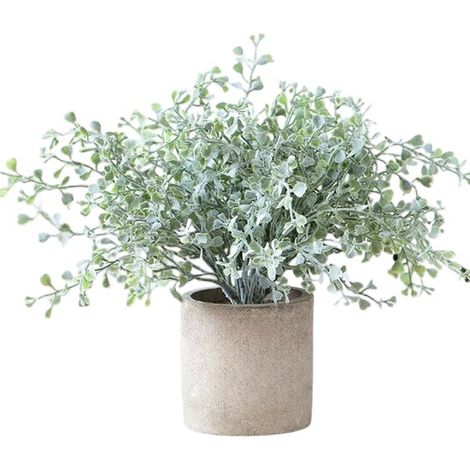 Plantas artificiales de interior，Mini plantas artificiales para decoración del hogar，Eucalipto artificial para uso en interiores en dormitorios (1/5)