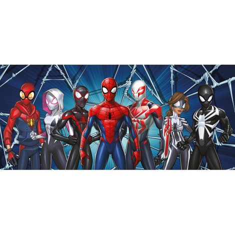 Poster géant intissé Avengers Spiderman – 7 personnages debout – Dimensions 202 cm x 90 cm – Résistant à l'eau – Pose avec colle incluse – Ag Art (1/4)