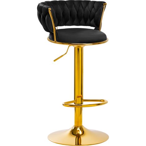 Tabouret de bar 4Rico QS-B313a en velours noir (1/5)