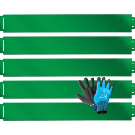 KESSER® Rasenkante Beeteinfassung Beetumrandung 5m 10m 15m 20m 25m 30m 35m 40m 45m 50m 100x14cm oder 100x18cm Beetbegrenzung Rasenbleche Mähkante   Grün / Länge 5m - Höhe 14cm