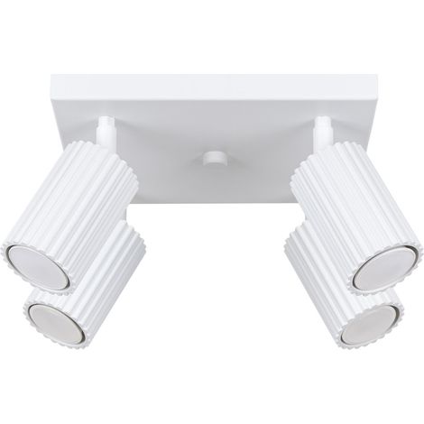 Strahler Aluminium GU10 B: 25 cm verstellbar Weiß 4-flammig quadratisch Modern (1/5)