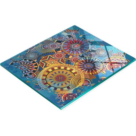 Tabla de cocina de vidrio templado con estampado geom茅trico gr谩fico 60x52 cm (1/5)