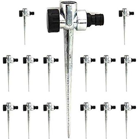 Set di 15 Picchetto di Supporto per Irrigatori in Alluminio Doppio 1/2'' 20 cm