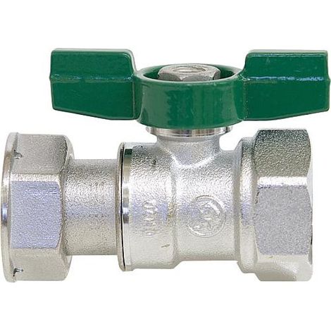 Robinet a bille d eau potable R 251P filet fem/ecrou-chapeau. 1"x 1" PN16 Laiton chrome / poignee papillon