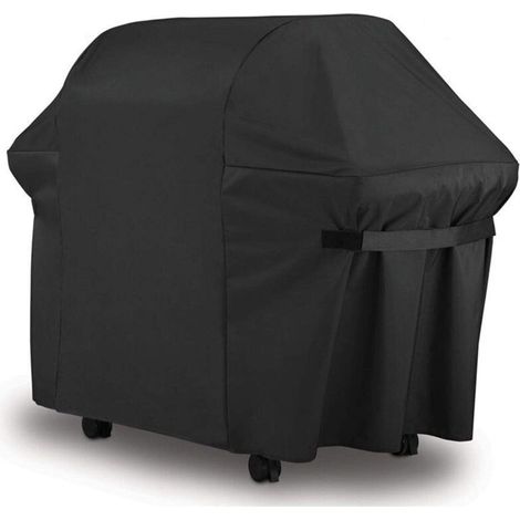 Grillabdeckung 152 x 76 x 122 cm 420D Oxford Schutzhülle für Grills, UV-beständig, wasserfest, feuchtigkeitsbeständig, wasserdicht, für den Außenbereich, für Weber Brinkmann, Schwarz