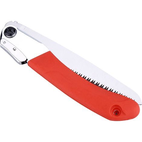 Scie pliante manuelle portable avec poignée antidérapante pour jardinage extérieur et élagage d'arbres