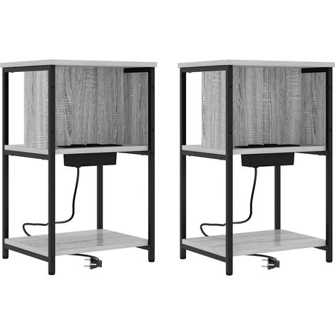 Maison Exclusive - Armadio da Notte 2 pcs Grigio Sonoma 38 x 31 x 61 cm (1/5)