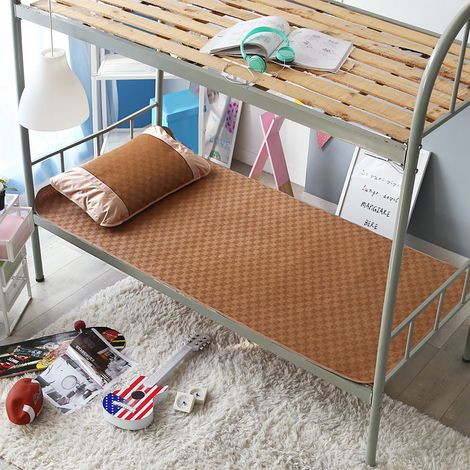 Ensemble de drap-housse en rotin à carreaux pour l'été (taie d'oreiller 90195cm1) (1/5)