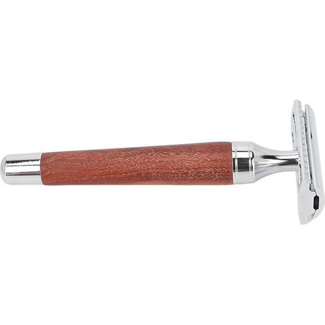 Rasoir de sûreté classique double lame, manche ergonomique pour un rasage précis et confortable.