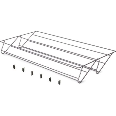 Emuca Cassetto portascarpe per armadi e cabine armadio Quartz, 740 (M90), Acciaio, Titanio 7138552 EMUCA